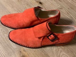 Jimmy Choo Suede Schuhe, Gr. 39.5, Orange,