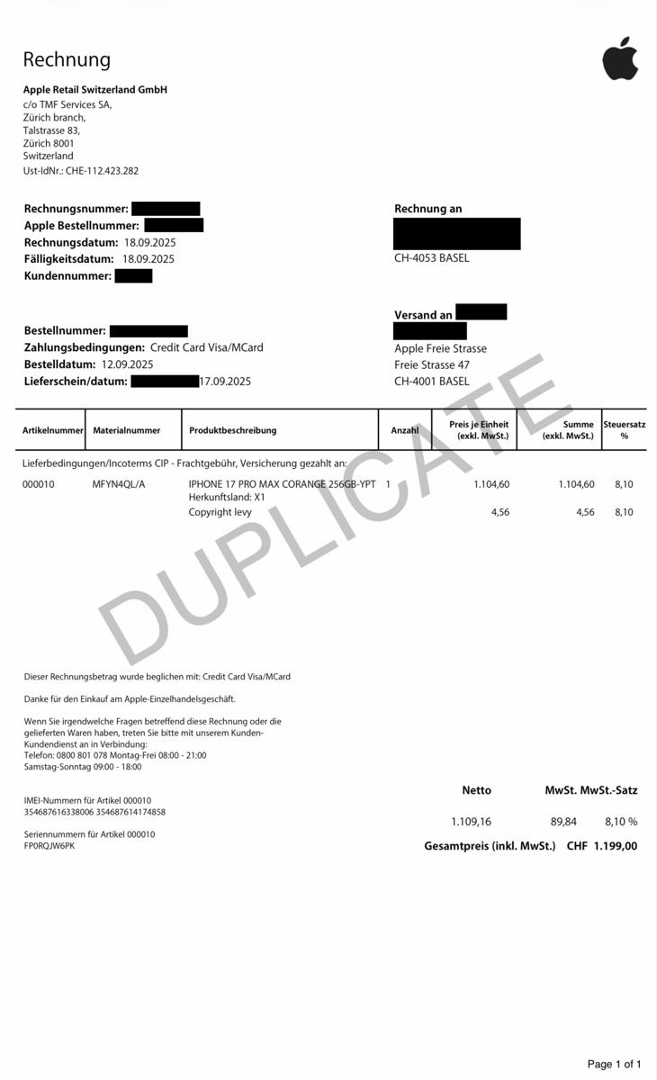 Apple Telefoni cellulari / Smartphones: Apple iPhone 17 Pro Max 256GB Cosmic Orange – Usato da Basel venduto da trend_shop_schweiz 9