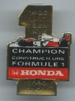 Honda Formel 1 Pin - Champion Konstrukteur 1986-1991