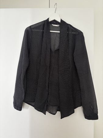 Blaue Bluse mit Punktmuster, Grösse 38, Herbst Sale!