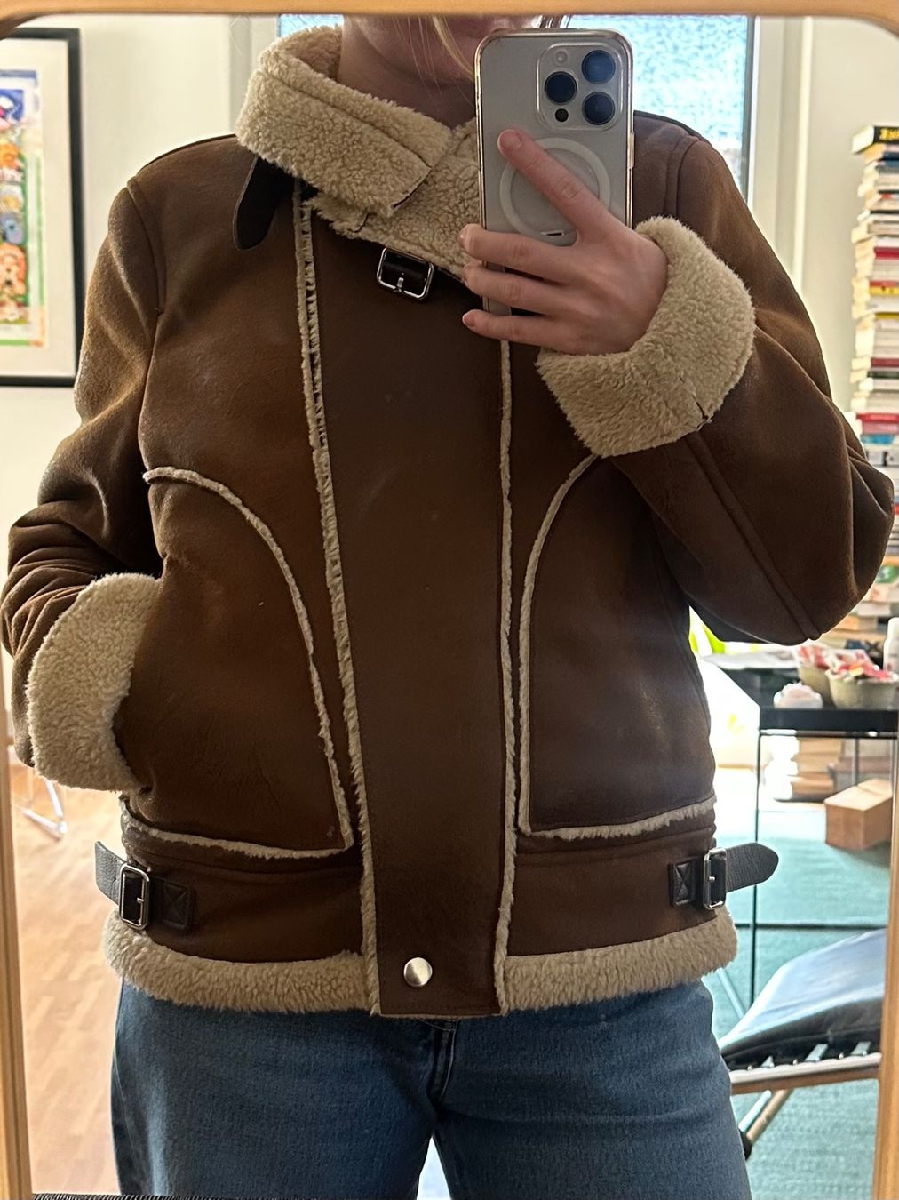Zara Vestes: Braune Kunstlederjacke – D'occasion à Aarau par anouk.bruderer 1
