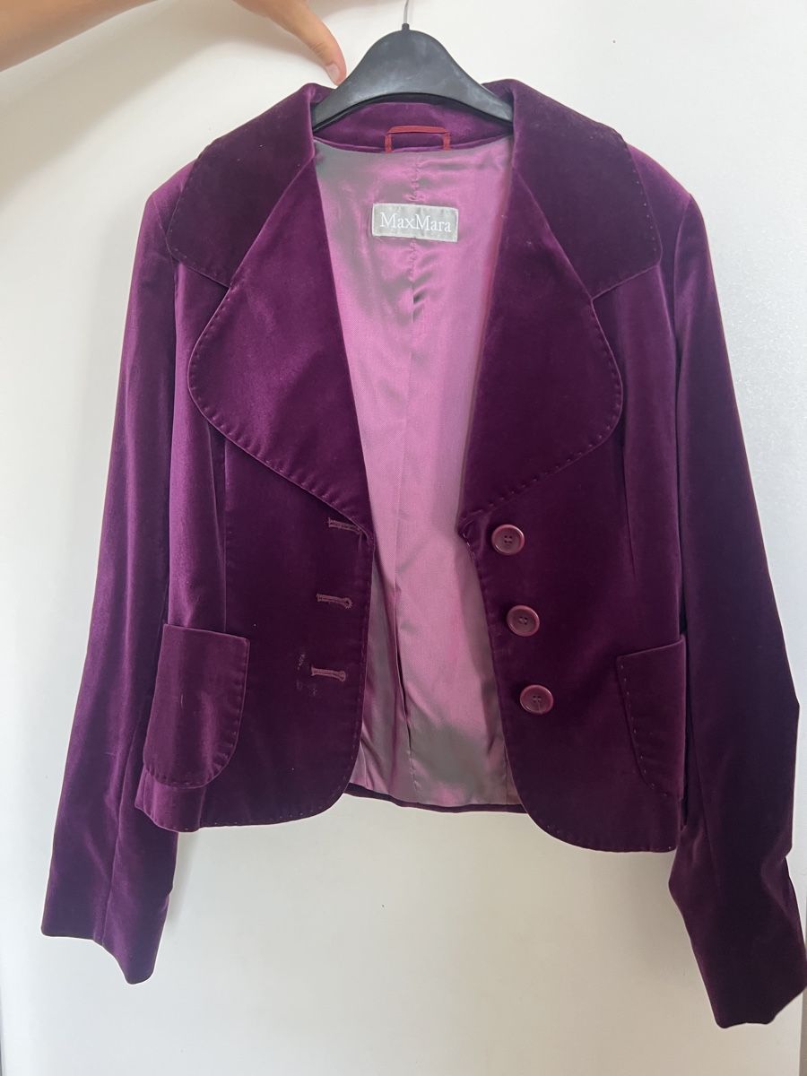 Max Mara Giacche: MaxMara Samtjacke Lila Grösse 38  – Nuovo (secondo la descrizione) da Niederglatt ZH venduto da AnFleischmann