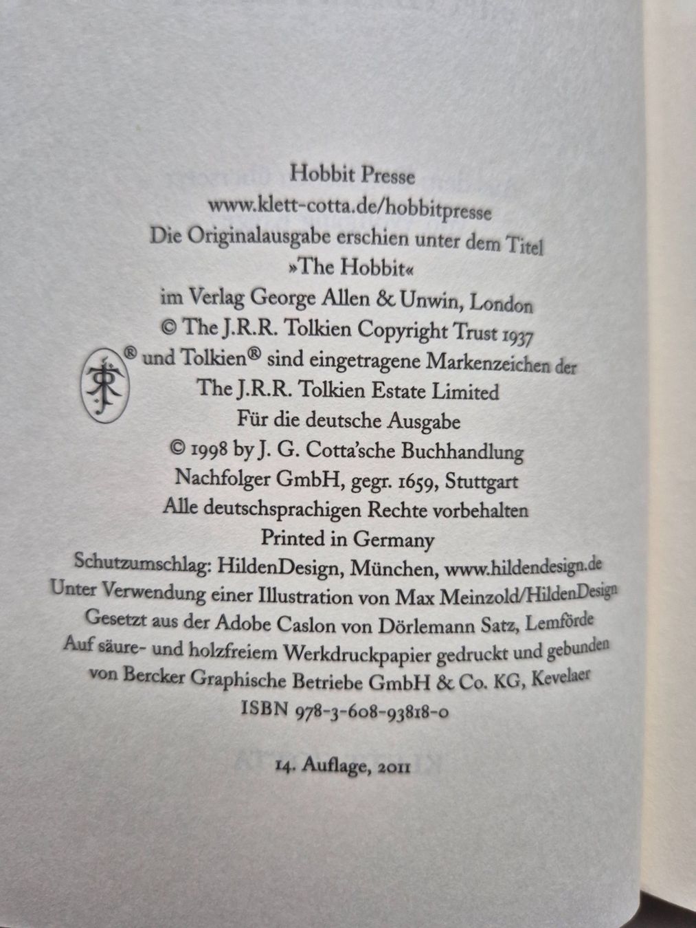 Bücher: Der kleine Hobbit    💍   J.R.R. Tolkien – Gebraucht aus Niederweningen von Obson 2