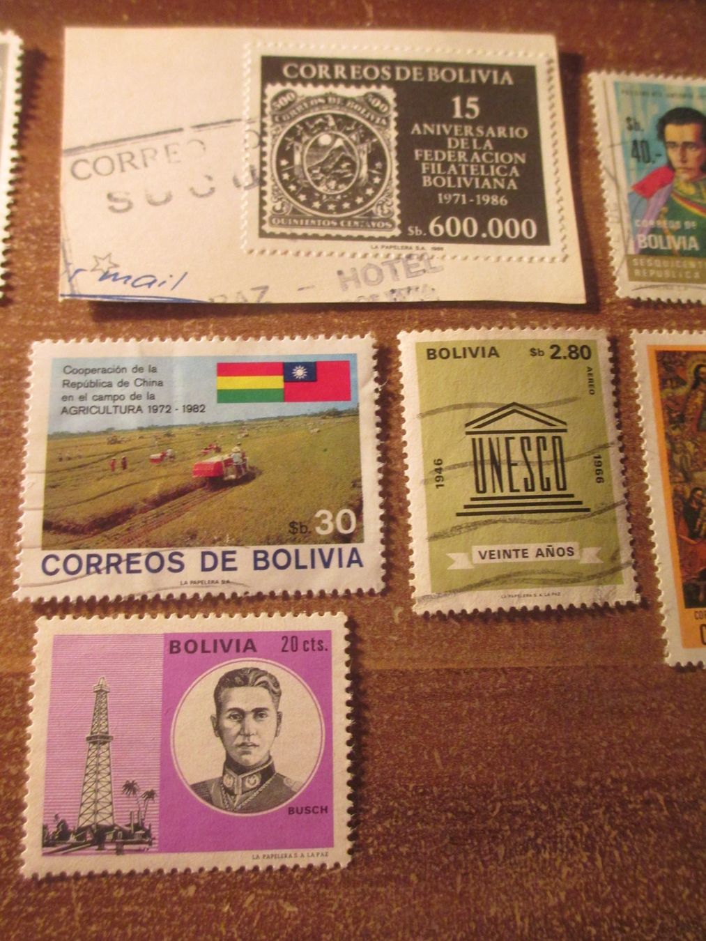 Tutti i francobolli: 12 Stk. Briefmarken Bolivia gestempelt – Usato da Hasle LU venduto da Flamme6 2