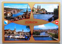Zürich, mit Limmat und Alpen