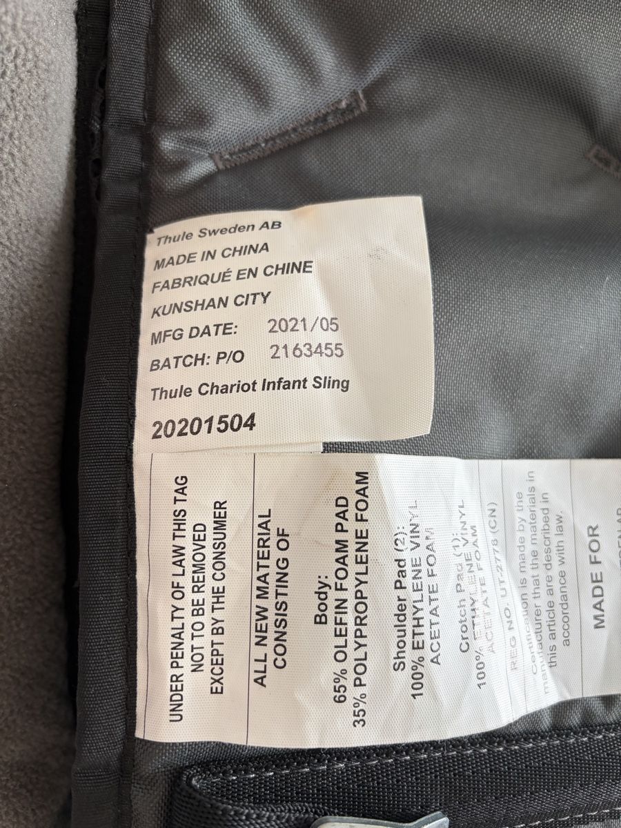 Thule Rimorchi: Thule Hängematte Infant Sling – Usato da Boll venduto da tia_89 2
