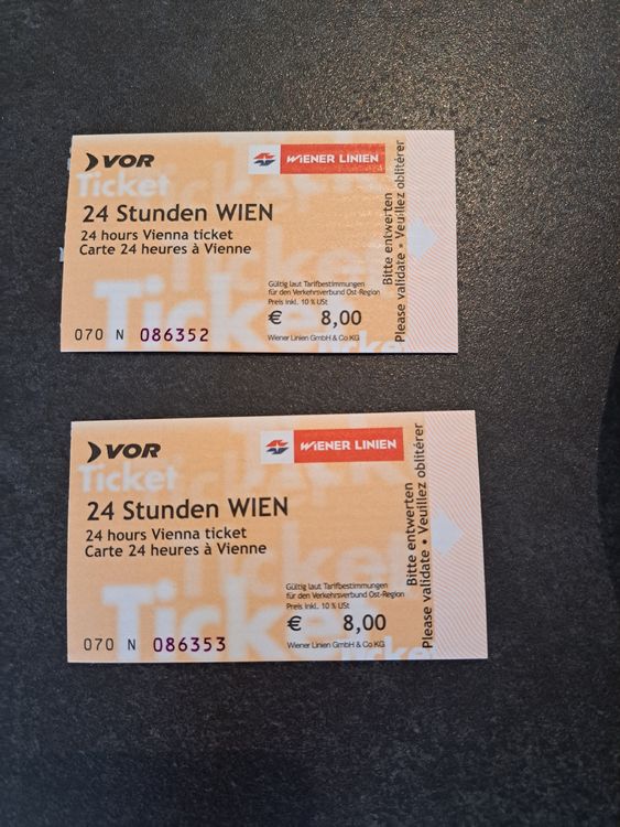 2 Ticket ÖV 24 Stunden WIEN Kaufen auf Ricardo