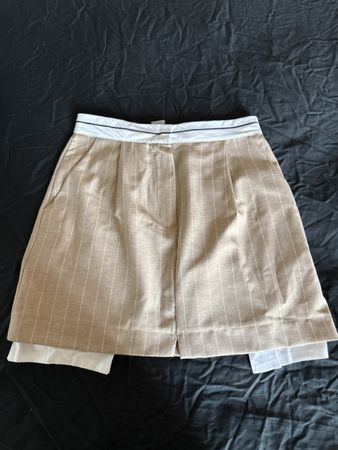 Zebra skirt pinstripe beige size S