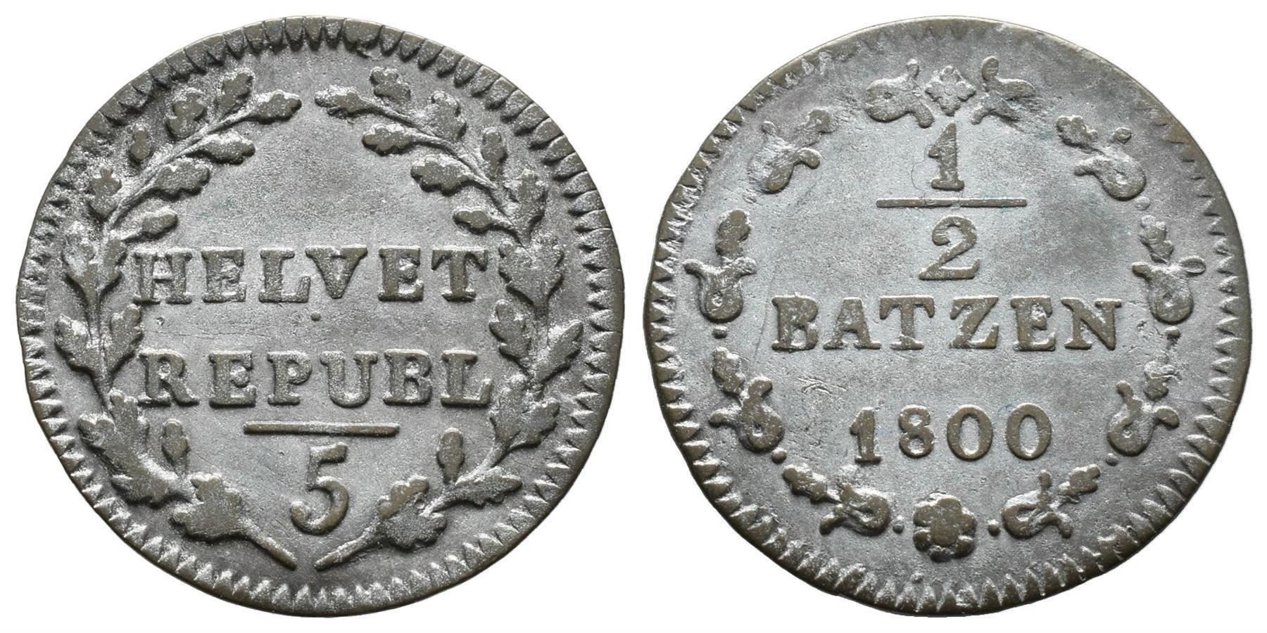 Tutti le monete: HR 0,5 Batzen 1800 /2385/ – Usato da Trimbach venduto da Solothurn1