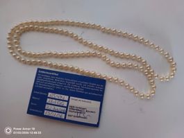 Perlenkette 18kt GG Zuchtperlen gut erhalten