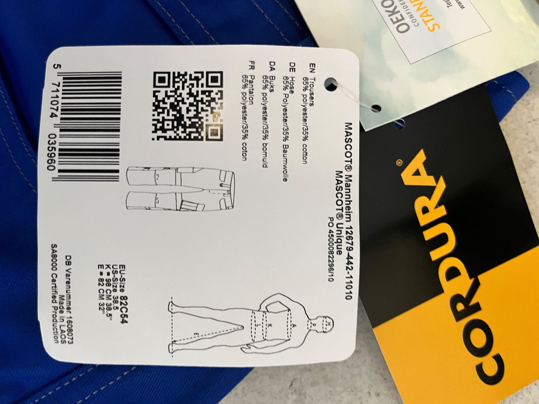 Pantaloni: Mascot Arbeitshose neu, Grösse 54, – Nuovo e nell'imballaggio originale da Olsberg venduto da ldon123 1