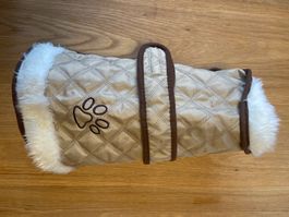 Hundejacke Hundemantel braun mit Fell