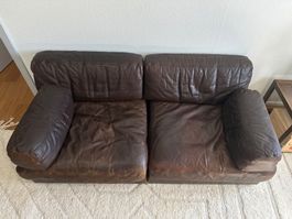 De Sede DS76 Design Leather Sofa/ Schlafsofa + Pflegeset