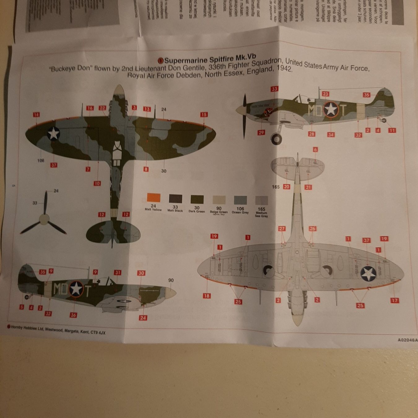 Airfix Kit di modellismo & Modellini statici: 982 ... Supermarine Spitfire Mk V B ... Airfix 02046 – Usato da Bonstetten venduto da Benibanny59 3