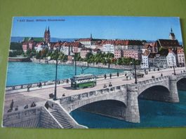 Preis halbiert: AK Basel mittlere Brücke mit Tram