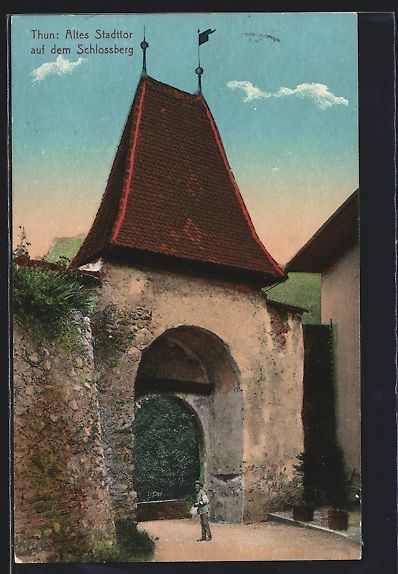 Cartoline postali: Thun, Altes Stadttor auf dem Schlossberg – Usato da Berlin venduto da bartko-reher