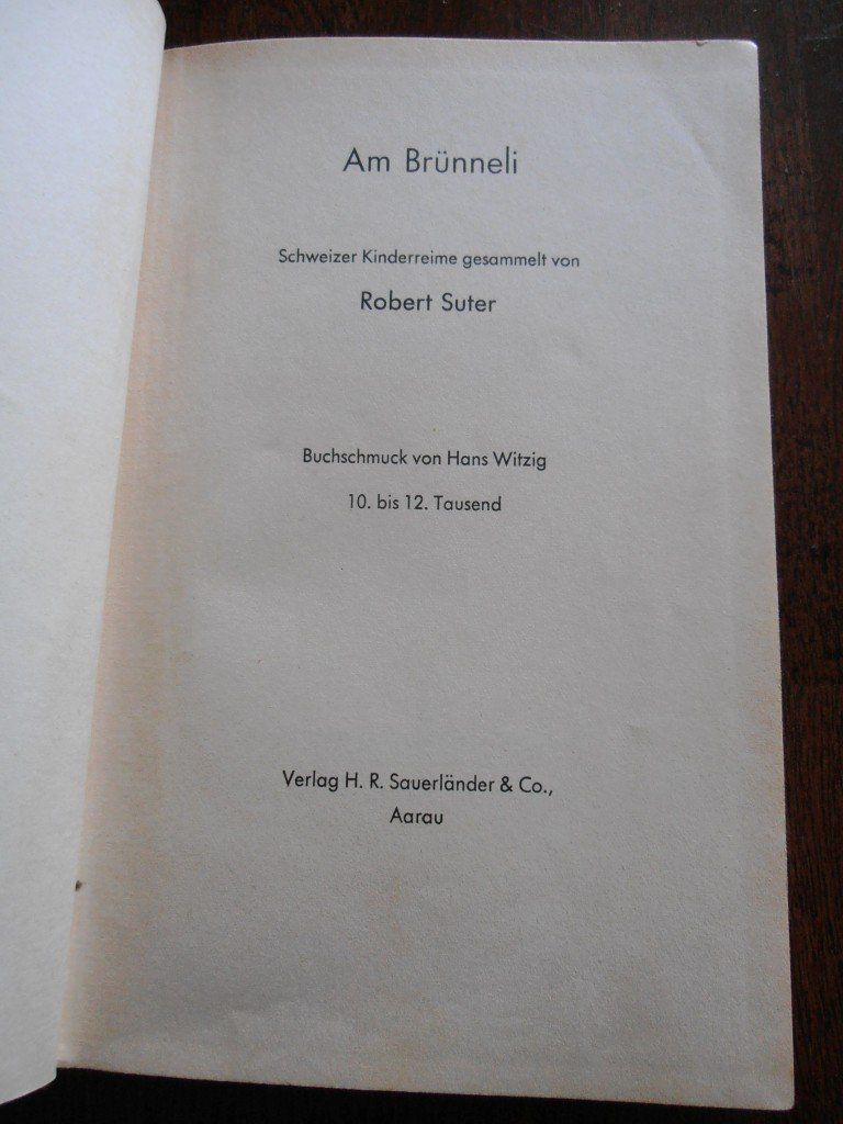 Libri: Robert Suter - Am Brünneli - Schweizer Kinderreime – Usato da Zürich venduto da rudirentier 1