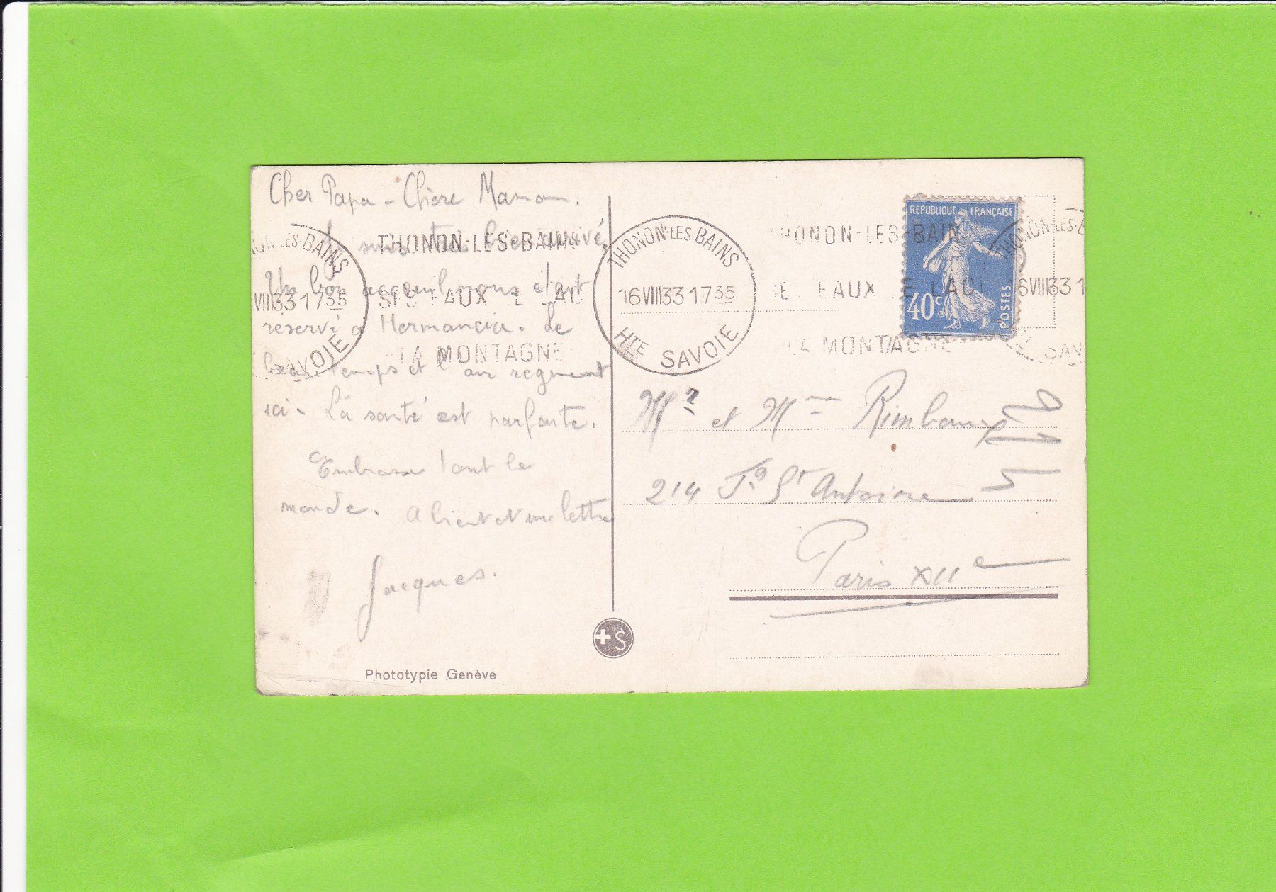 Cartoline postali: Genève. Rade – Usato da St. Peterzell venduto da neckertal 1
