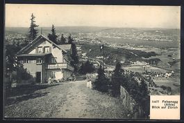 Felsenegg /Albis, Panoramablick auf Zür