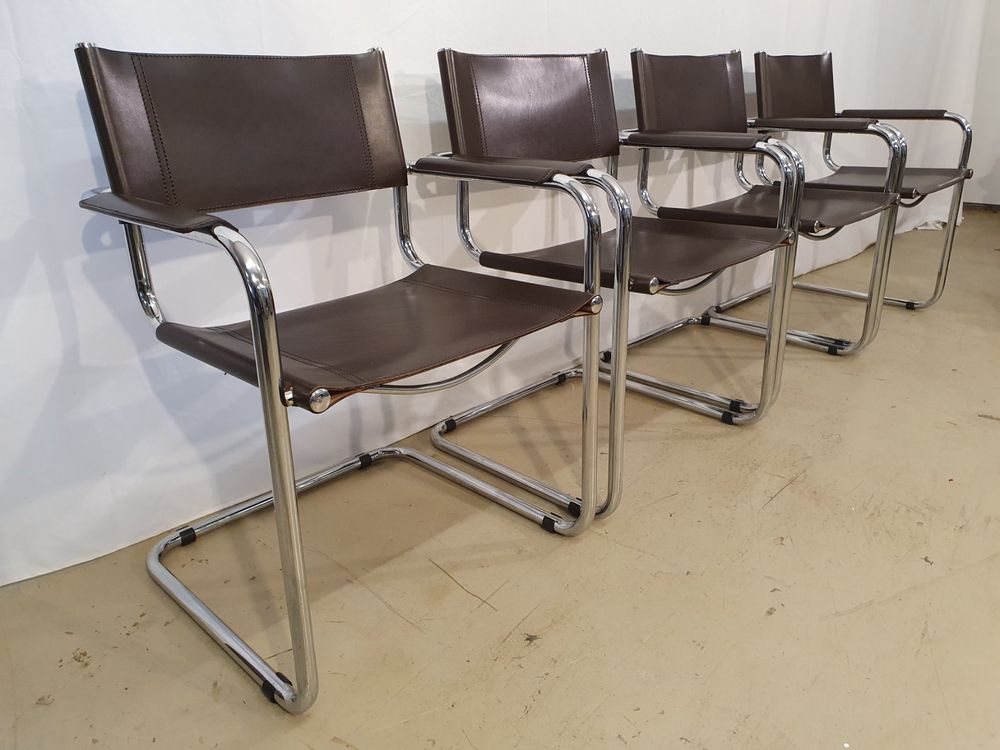 4 Stück Leder Bauhaus Freischwinger im Stil MG5 (Ref. 204) Kaufen auf