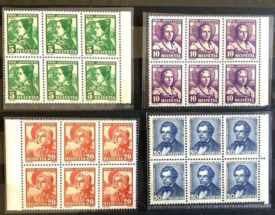 Alle Briefmarken: 1935 / Pro Juventute - 6er Block Postfrisch ** – Neu (gemäss Beschreibung) aus Liestal von Skunk02
