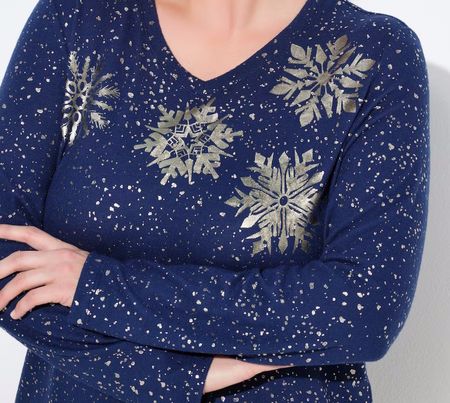 neuwertiger Sweatshirt Metallic-Druck von Ulla Popken 54/56