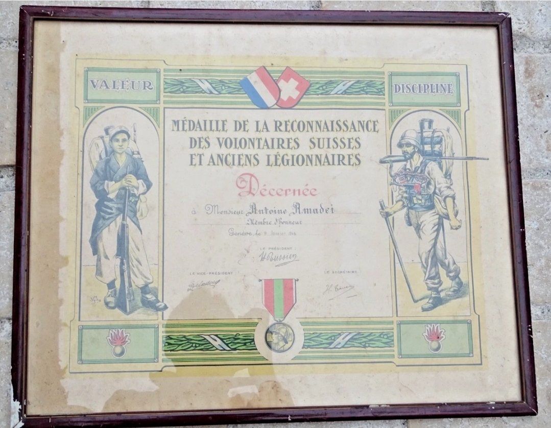 Foto & Immagini: Fremdenlegion Diplom eines schweizer Fremdenlegionärs – Usato da Eschenz venduto da Bibas1
