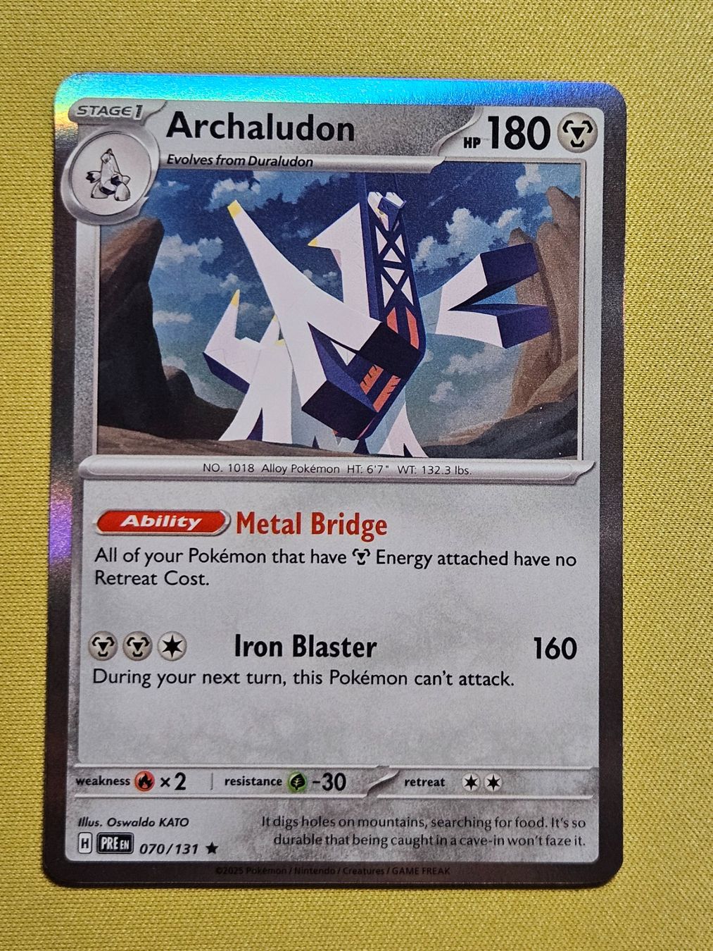 Pokémon Carte collezionabili: Prismatic Evolutions - Archaludon 070/131 EN – Usato da Bellinzona venduto da Pokemarco