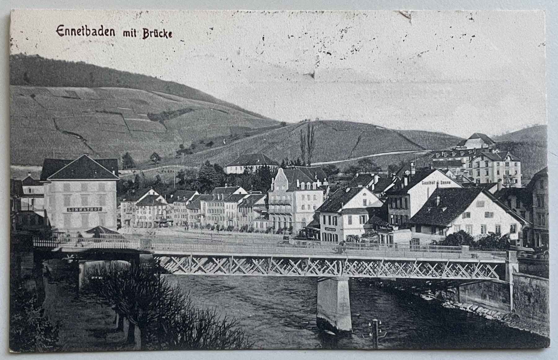 Cartes postales: Ennetbaden mit Brücke – D'occasion à Savagnier par Ne2065