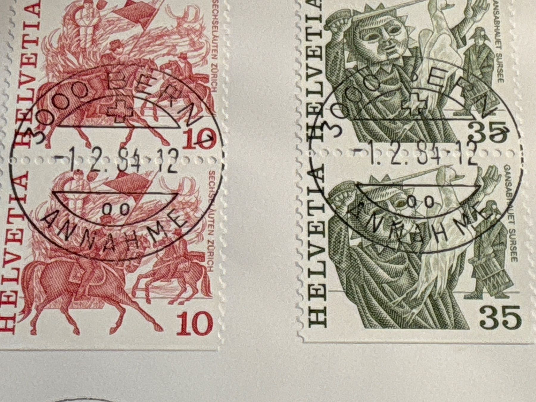 Tutti i francobolli: Schweiz Briefmarken Dauermarken 1.2.1984, Top! – Usato da Ibach venduto da lisch3 2
