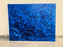 100cm breitx 80cmhoch Acryl Gemälde blau
