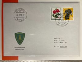 Schweiz 1996 Feldpostbrief Kaserne Lyss Quartiermeister