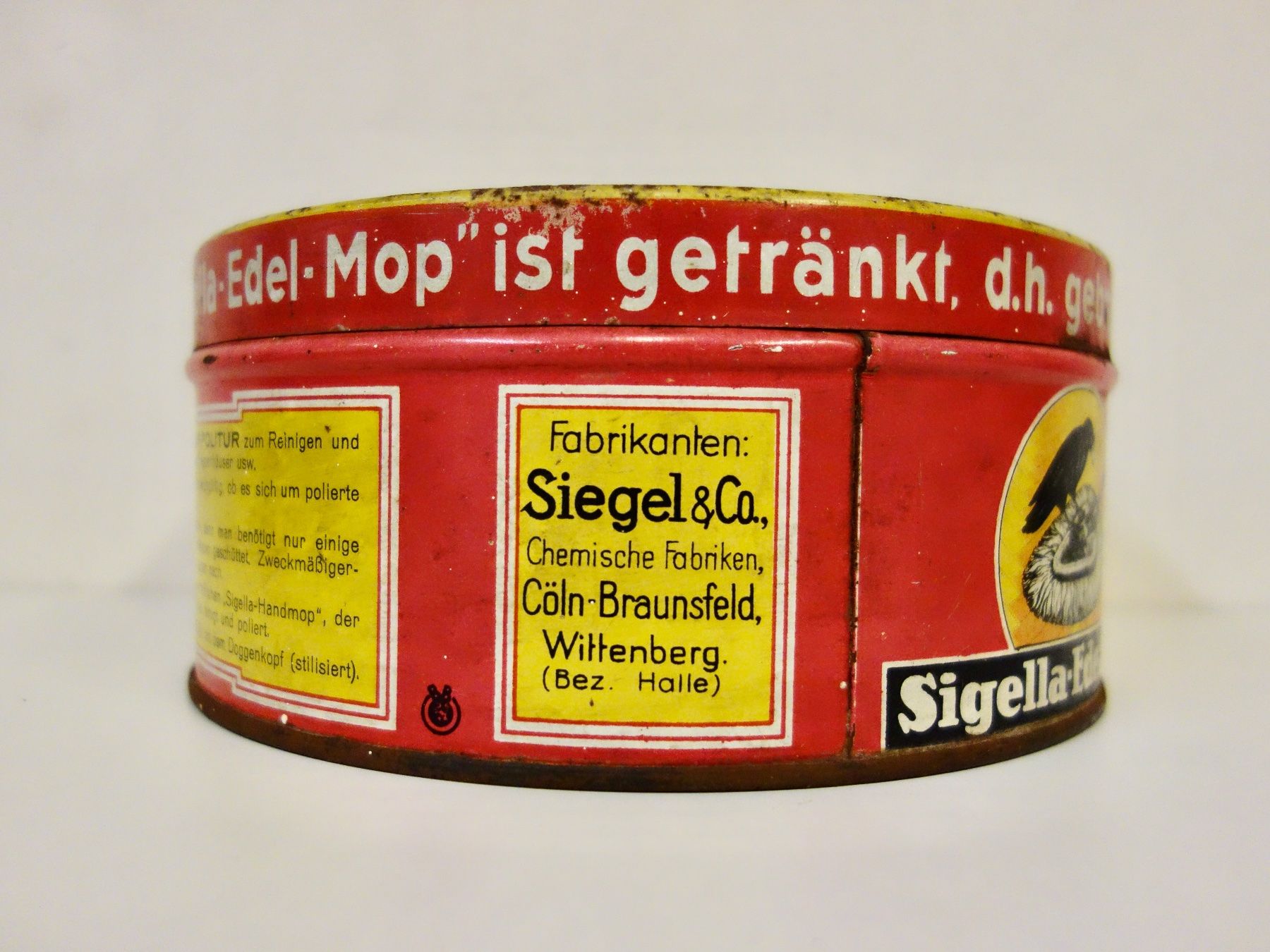 Tutte le decorazioni: alte Blechdose Dose Blech SIGELLA EDEL-MOP - D.R.G.M. – Usato da Kerzers venduto da bottlesandboxes 5