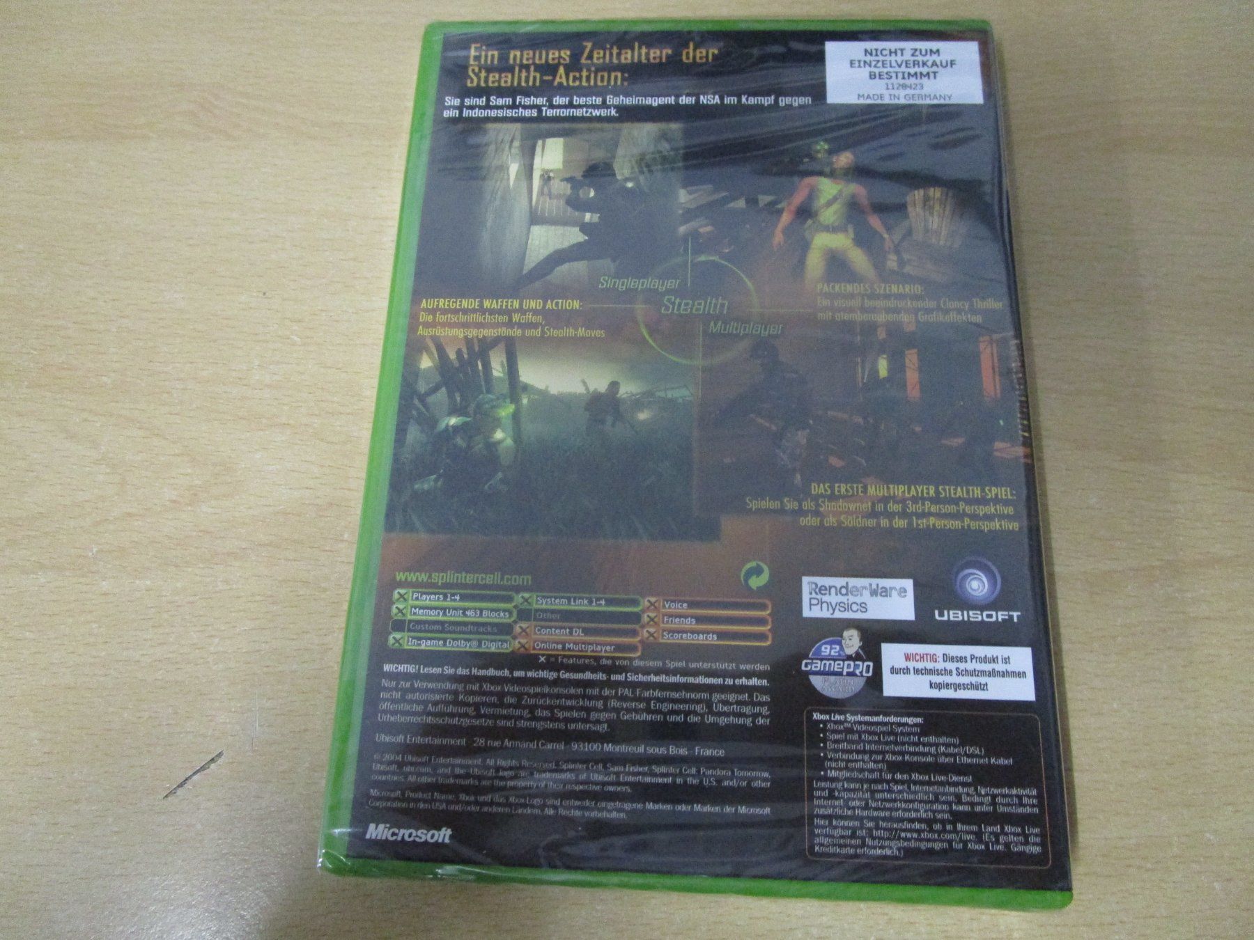 Microsoft Giochi: Splinter Cell Pandora Tomorrow NEUWARE Microsoft Xbox XBOX – Nuovo e nell'imballaggio originale da Goldau venduto da agestuffer 1