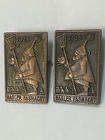 BASEL FASNACHT 1928  -  2 KUPFERPLAKETTTEN - VERSCHIEDENE