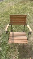 Gartenstuhl Holz Metall gebrauchter Zustand