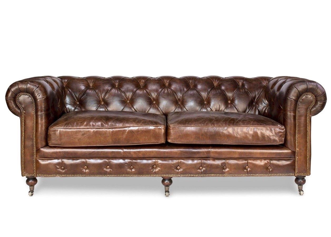 Divani: Sofa Chesterfield Cuir vintage 3 Places – Nuovo e nell'imballaggio originale da Cressier FR venduto da Cazadeco 1