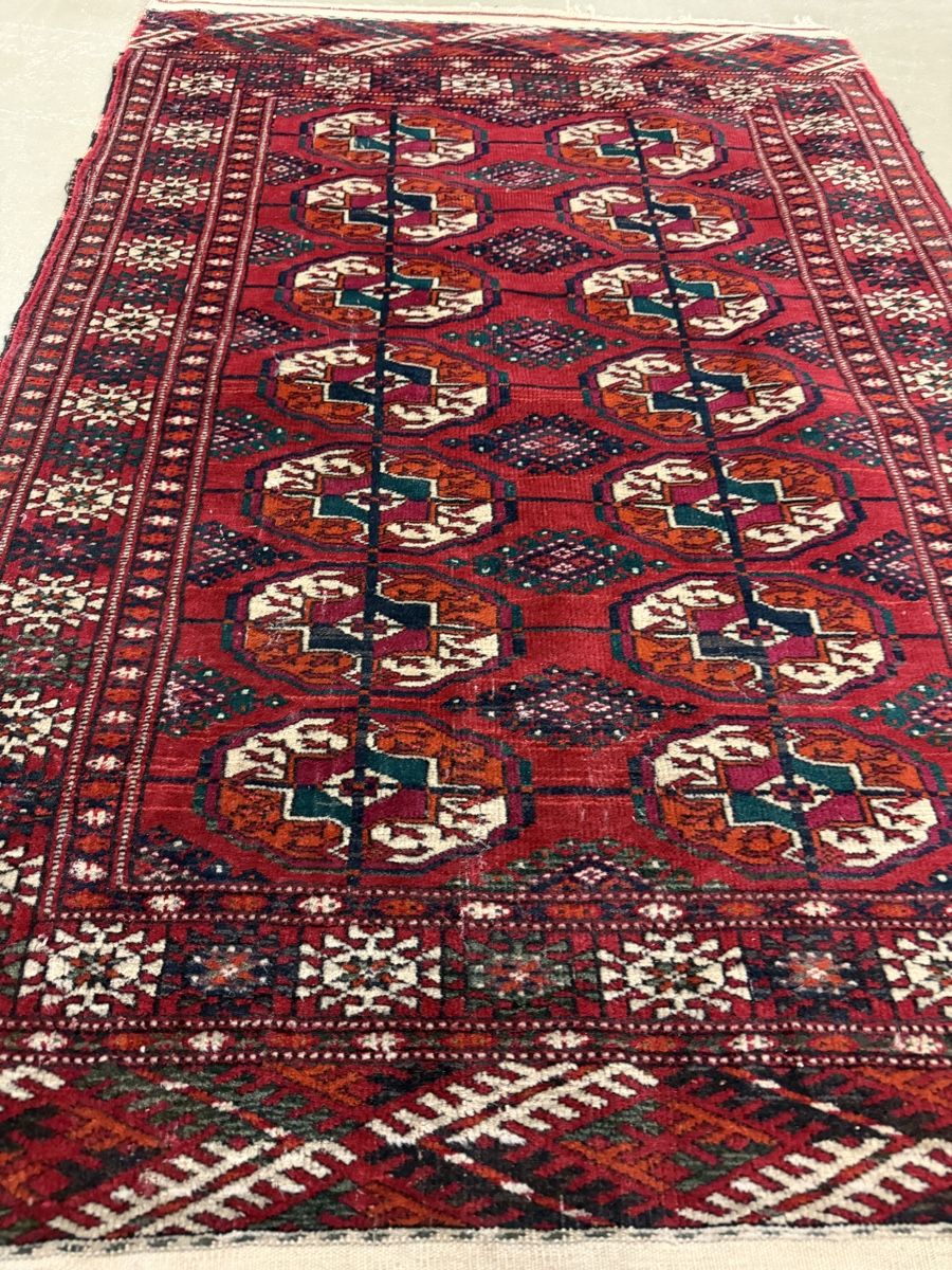 Tappeti: Orientteppich rot mit geometrischem Muster gebraucht – Usato da Strengelbach venduto da RaenAntikDesign 1