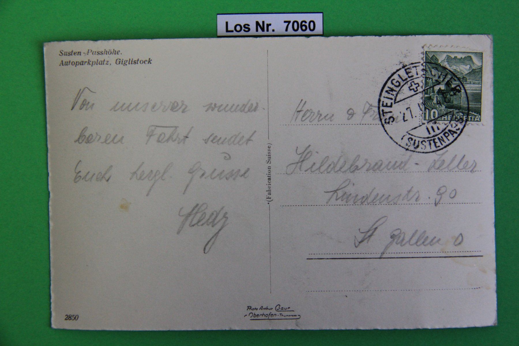 Cartoline postali: CH Ansichtskarte Susten 40iger Jahre                Los 7060 – Usato da Volken venduto da jukon65 1