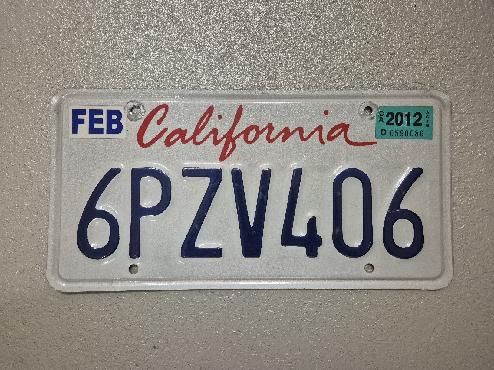 Insegne: US-Kontrollschild California – Usato da Lachen SZ venduto da bow_wdl9