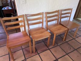 4x Holzstuhl, Echtholzstuhl
