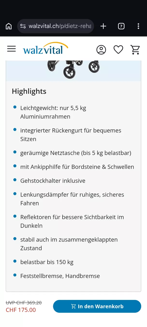 Aides à la marche: Rollator – D'occasion à Oberuzwil par Simpeloder 5