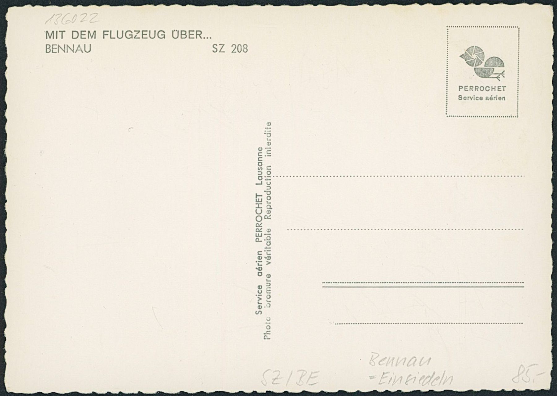 Cartoline postali: SZ Bennau - Flugaufnahme - Einsiedeln – Nuovo (secondo la descrizione) da Schindellegi venduto da leecollect 1