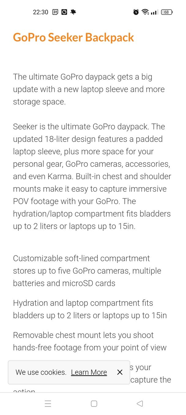 Gopro Zaini: GoPro Rucksack Seeker NEU – Nuovo (secondo la descrizione) da Oberuzwil venduto da Umlobo 6