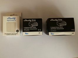 1x Shelly Wall Switch 4 et 6x 2PM 2-channel Smart switch