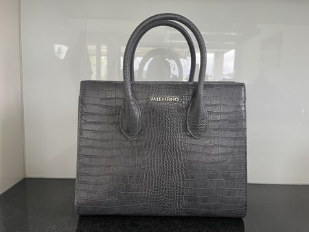 Valentino Tasche Kroko-Optik Grau - Handtasche wie Neu!