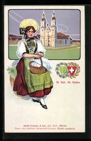 Schöne Schweizerin in Tracht aus St. Ga