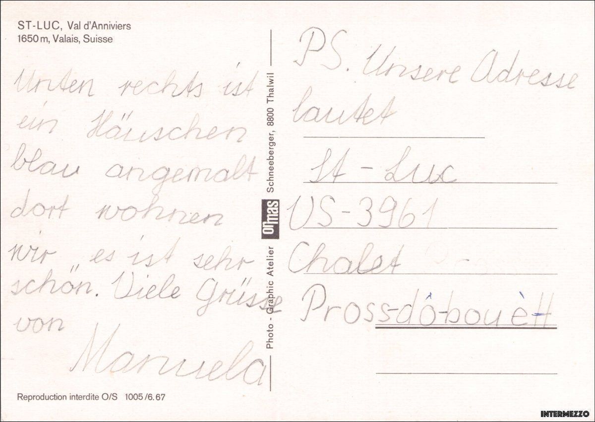 Cartoline postali: St. Luc VS // village 1967 – Usato da Basel venduto da intermezzo12 1