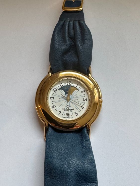 Candino Orologi: Candino Quarz Armbanduhr, Mondphase, PVD Gelb – Nuovo (secondo la descrizione) da Hombrechtikon venduto da Oldclock