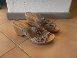 Gabor comfort Wedges Sandalen taupe Leder